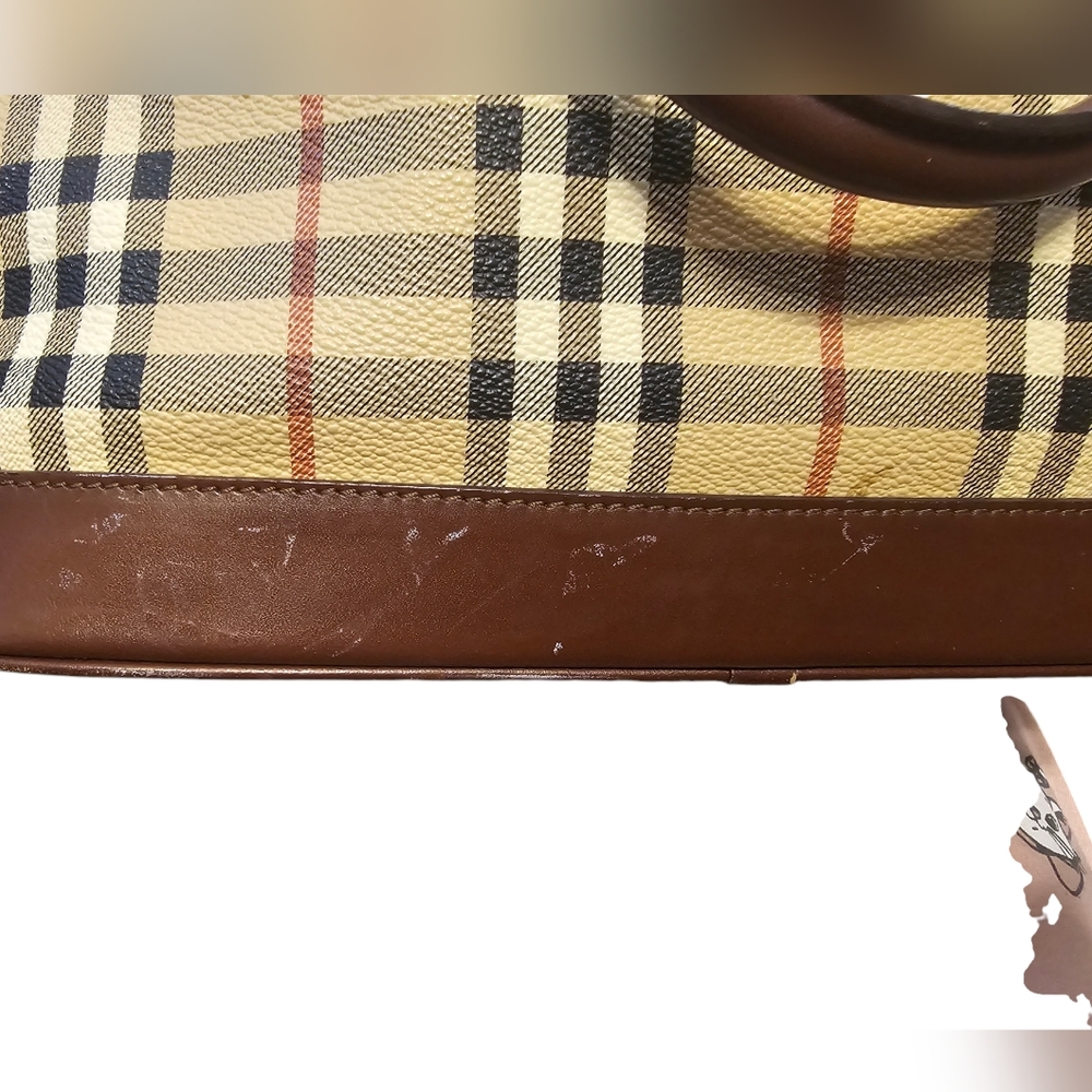 Burberry Haymarket Check Alma Style Tote w/ COA - Picture 11 of 13